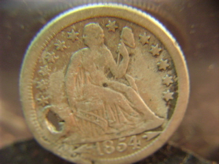1854-O-Seated-Liberty-Dime-Minted-On-Bad-Planchet-Or-Plugged-And-What-Seller-Told-Me